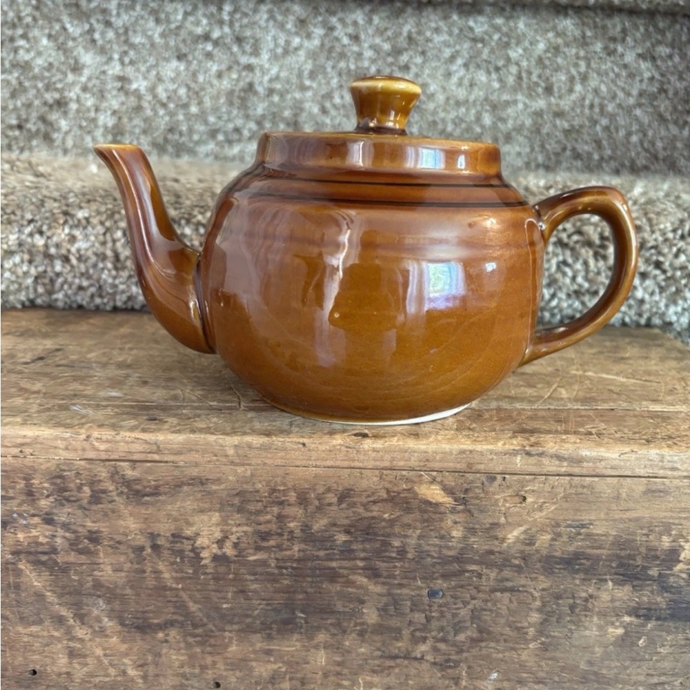 Classic Brown Ceramic Teapot